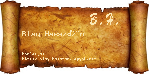 Blay Hasszán névjegykártya